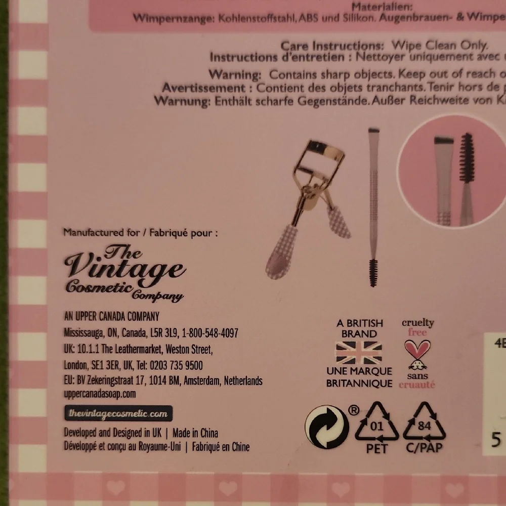 The Vintage Cosmetic Company Lift & Define Lash + Brow Duo in Light Pink Gingham
